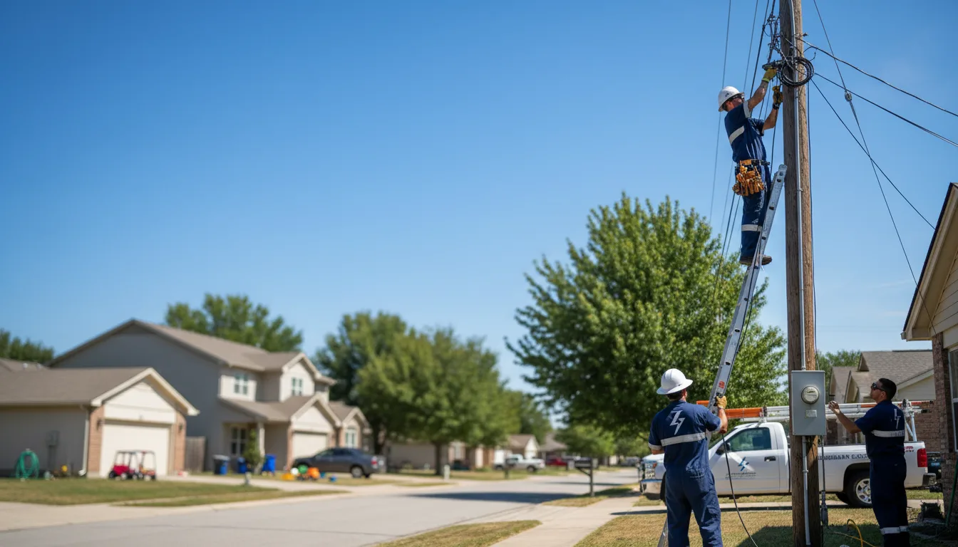 Residential electrician providing installation services in Overton, TX